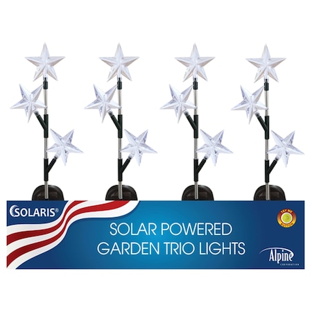 Alpine Alpine Multicolored Acrylic 33.25 in. H Star Solar Star Trio Garden Stake SOT866BB